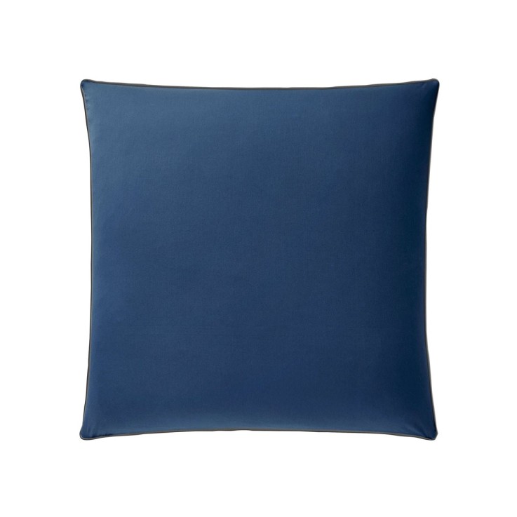 Lot de 2 taies d'oreiller unie en satin de coton, BLEU FLANDRES