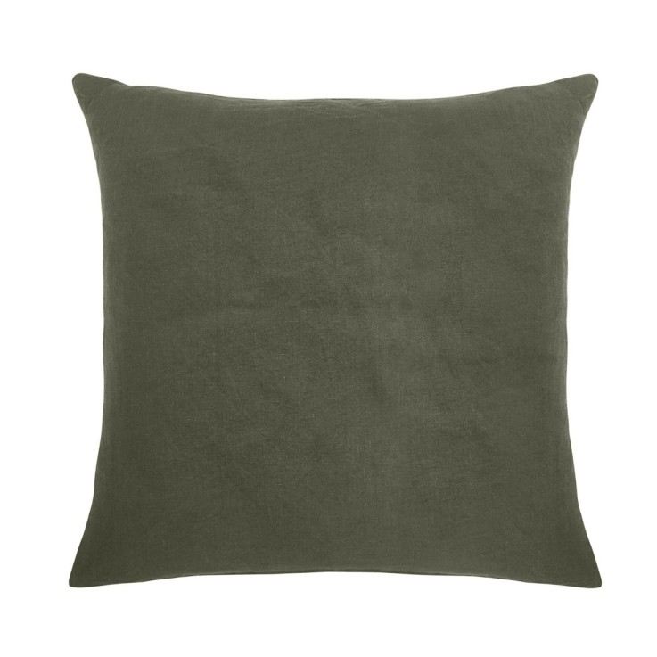 Taie d'oreiller unie en lin, ROMARIN