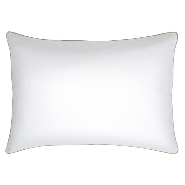 Lot de 2 taies d'oreiller unie en coton bio, BLANC D'ECUME