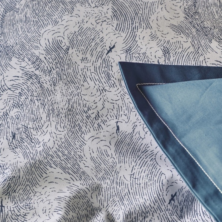 Taie d'oreiller imprimée en percale de coton, EMBRUNS