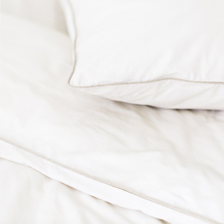 Lot de 2 taies d'oreiller unies en coton bio, DUNE