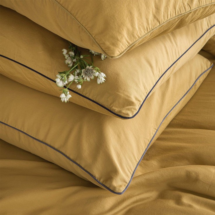 Lot de 2 taies d'oreiller en satin de coton, HOUBLON