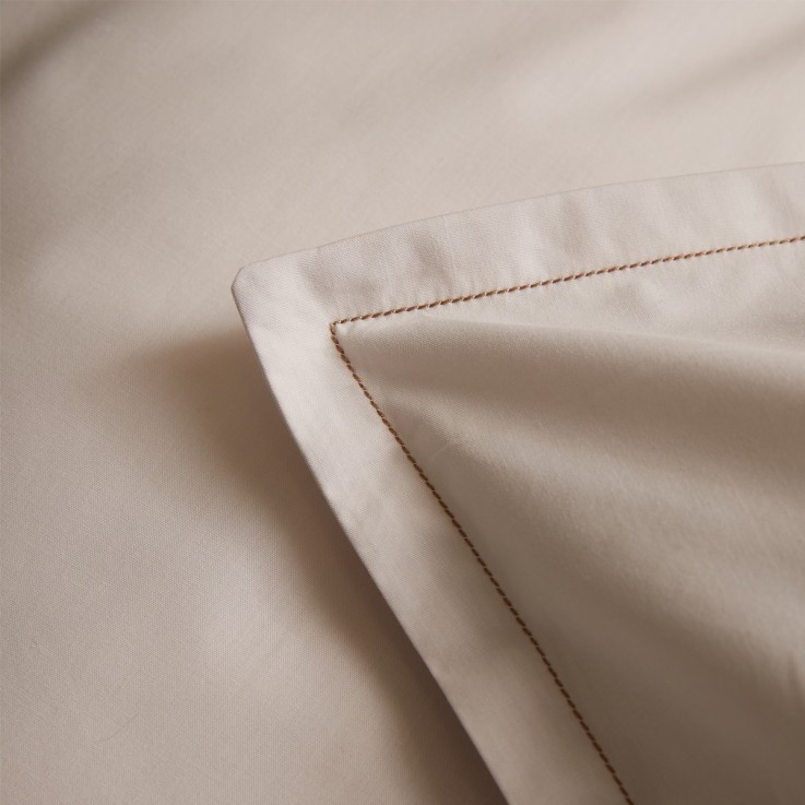 Taie d'oreiller unie en percale de coton, ALBÂTRE