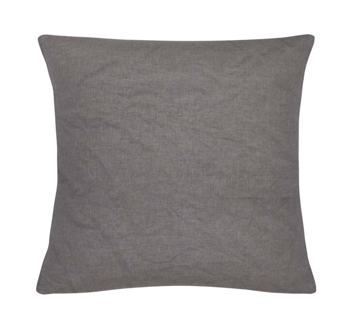 Taie d'oreiller unie en lin, BASALTE