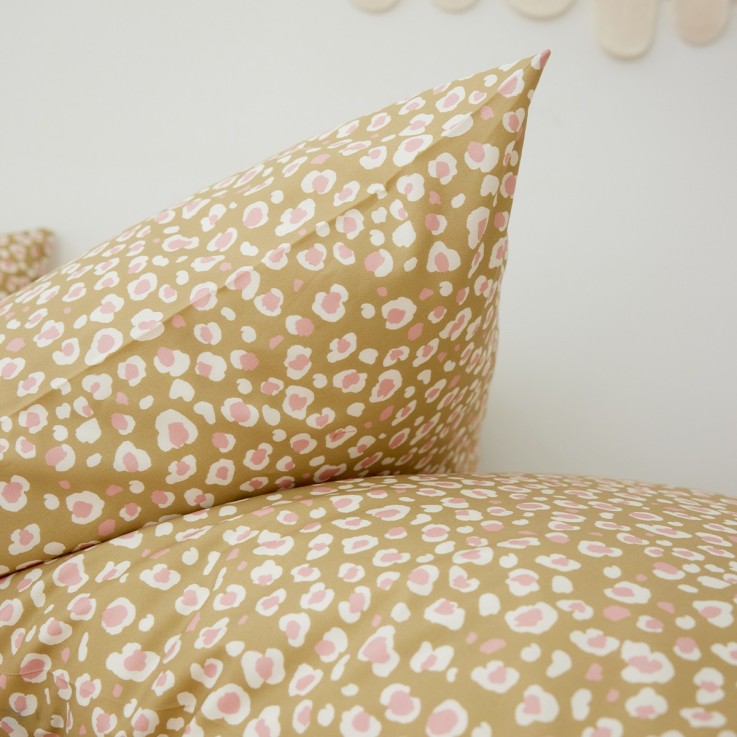 Taie d'oreiller imprimée en percale de coton, LÉOPARD