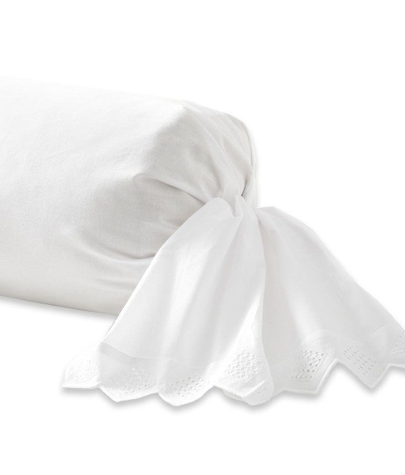 Taie de traversin brodée en...