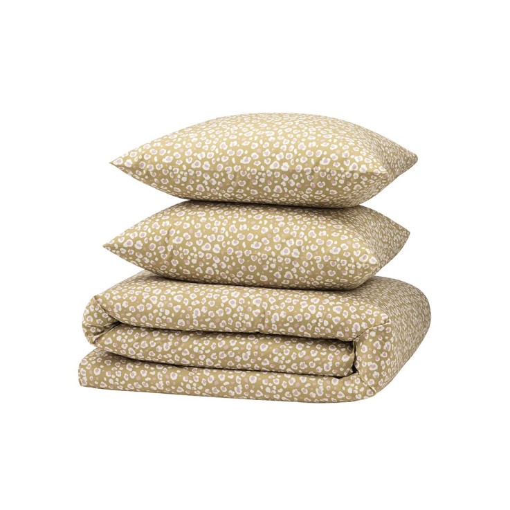 Parure de lit Housse de couette + taie carrée en percale de coton, LÉOPARD