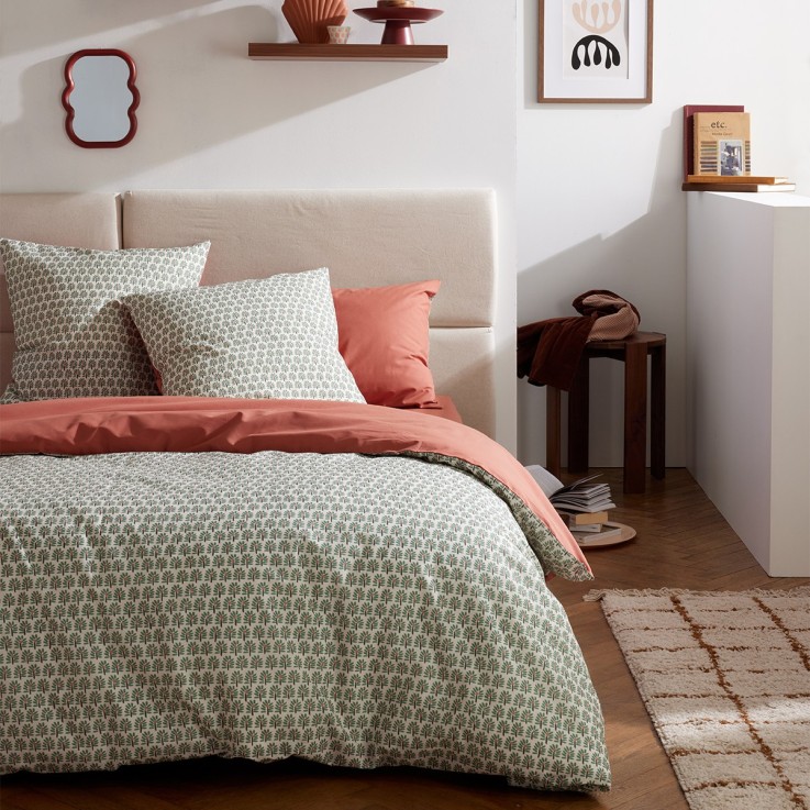 Parure de lit imprimée en coton, taies rectangulaires, PALMAE