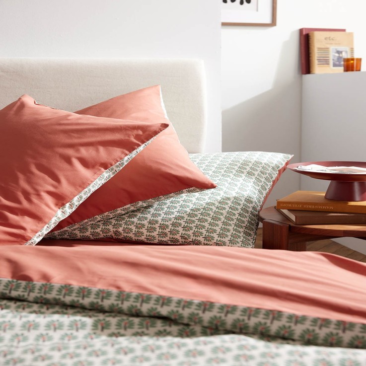 Parure de lit imprimée en coton, taies rectangulaires, PALMAE