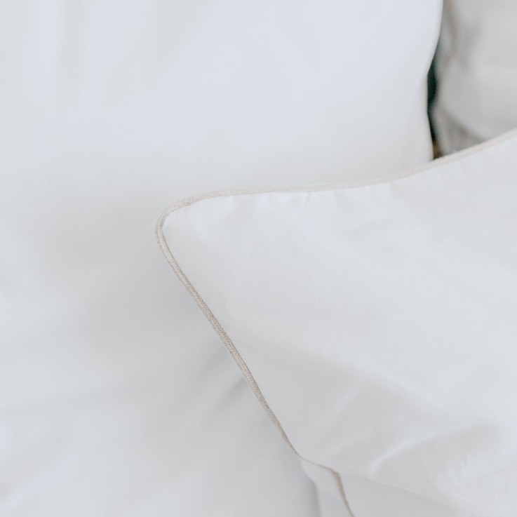 Parure de lit Housse de couette + 2 taies carrées, BLANC D'ECUME