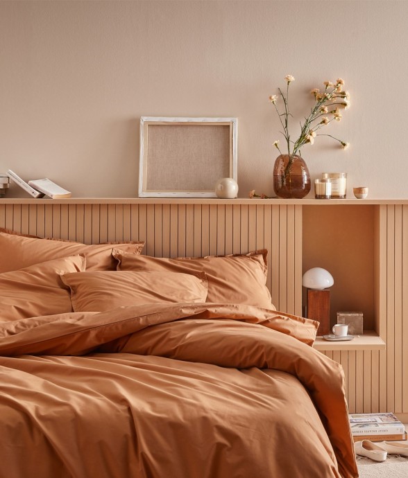 Parure de lit unie Housse...