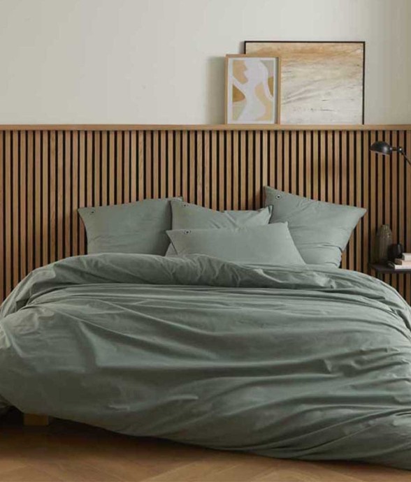 Parure de lit unie Housse...