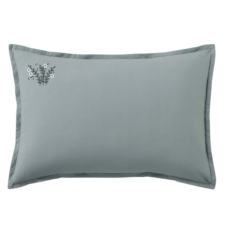 Parure de lit brodée Housse de couette + 2 taies rectangles, BOUQUET CÉVENNES