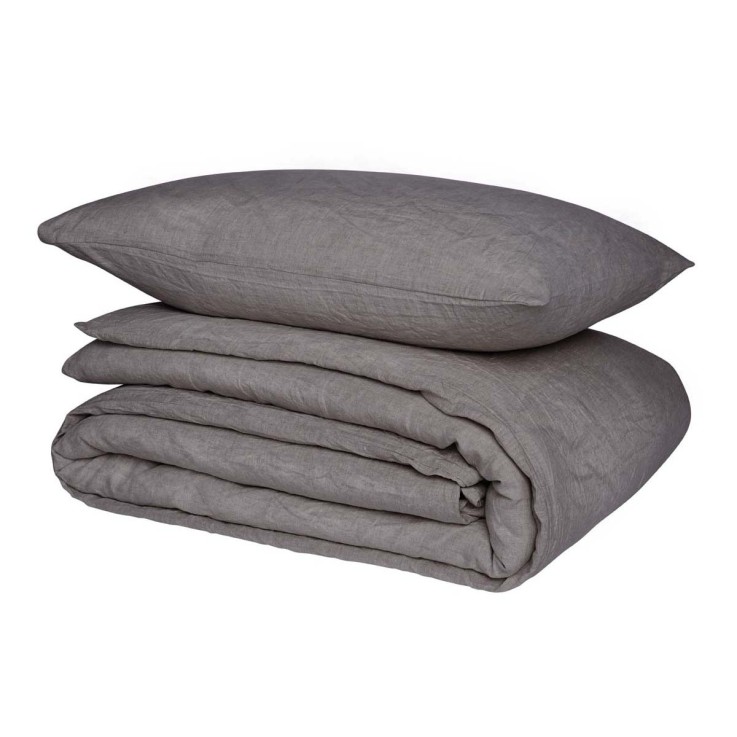 Parure de lit Housse de couette + 2 taies carrées, BASALTE