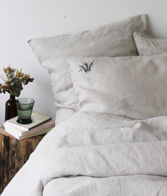 Parure de lit brodée Housse...