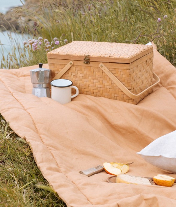 Matelas de sol uni en lin,...