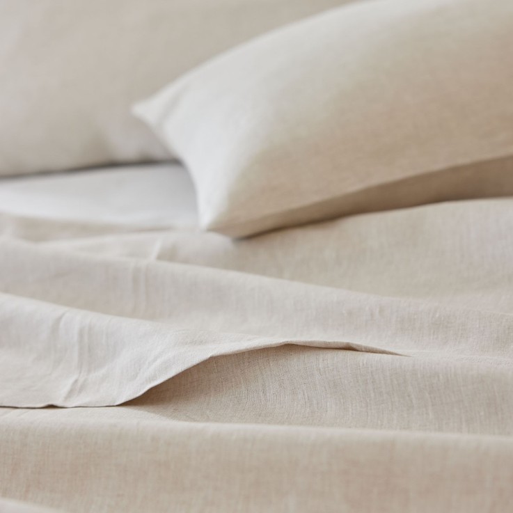 Drap plat uni en lin