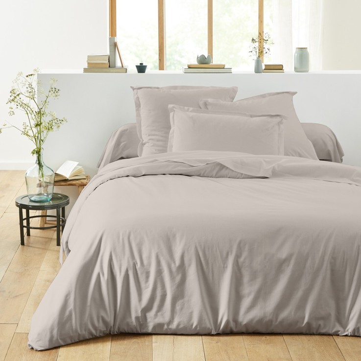 Housse de couette unie en coton, LES UNIS