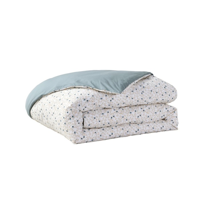 Housse de couette imprimée en percale de coton, FLEURS DE LIN