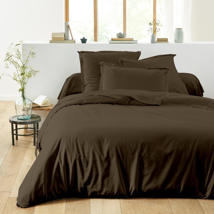 Housse de couette unie en coton, LES UNIS