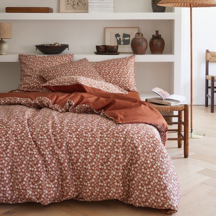 Housse de couette imprimée en satin de coton, ÉTÉ INDIEN