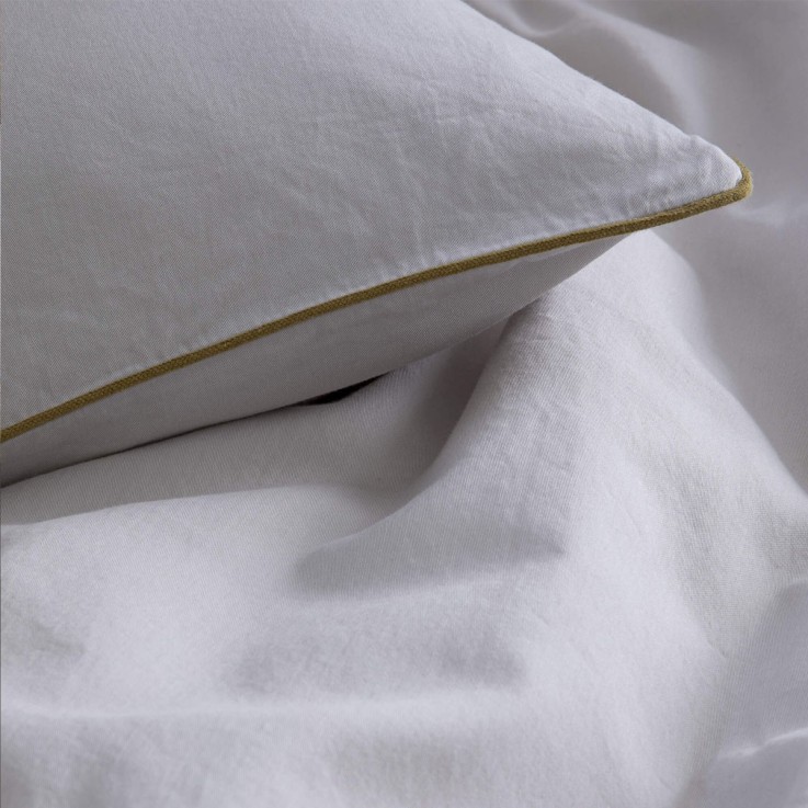 Housse de couette unie en satin de coton lavé, BRUME