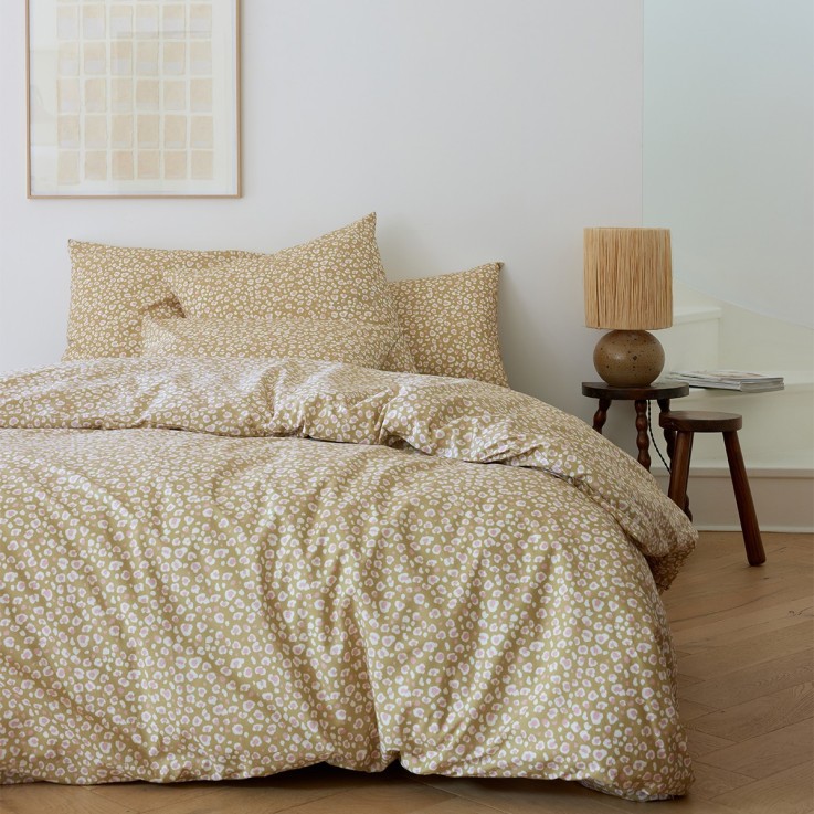 Housse de couette imprimée en percale de coton, LÉOPARD