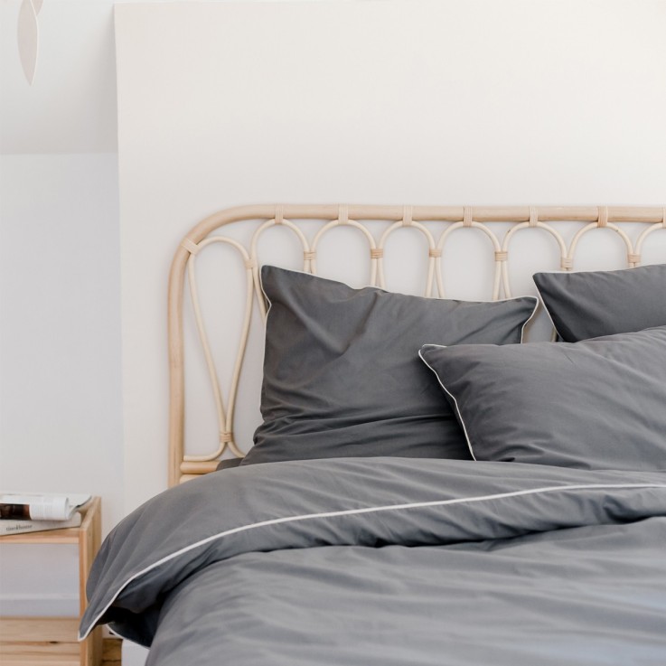 Housse de couette unie en coton bio, ORAGE