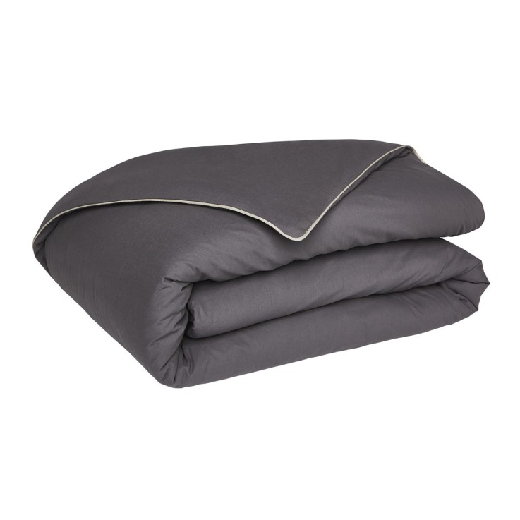 Housse de couette unie en coton bio, ORAGE