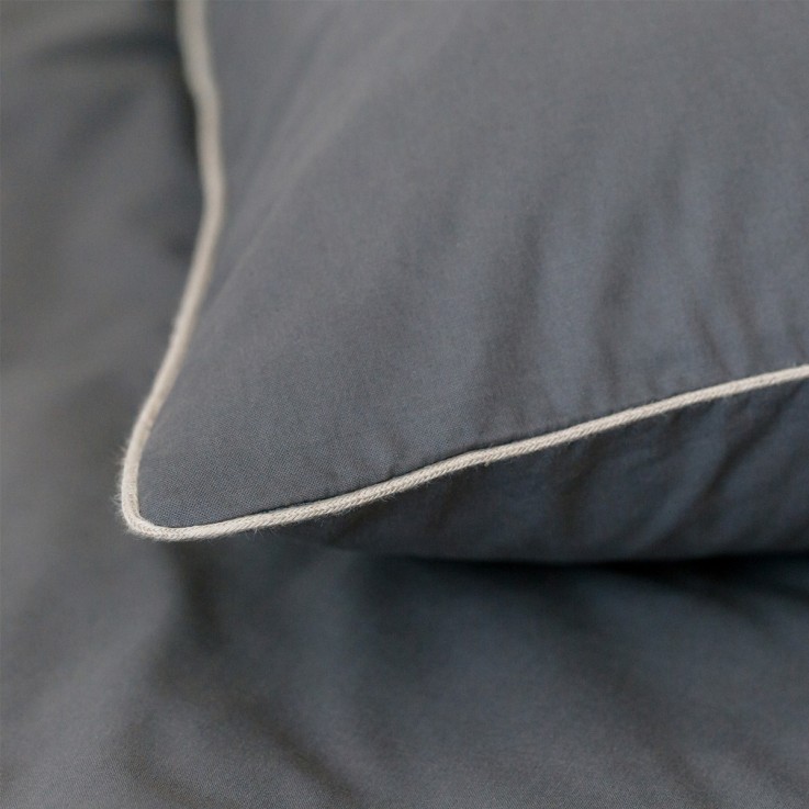 Housse de couette unie en coton bio, ORAGE