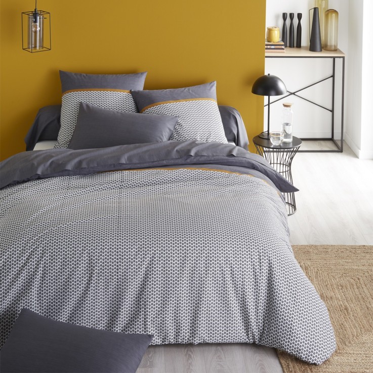 Housse de couette imprimée en viscose de bambou, JULES