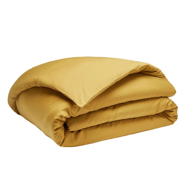 Housse de couette unie en satin de coton lavé, HOUBLON