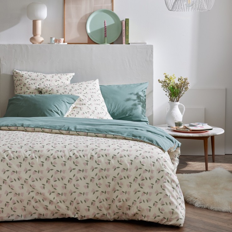 Housse de couette imprimée en coton, TULIPES