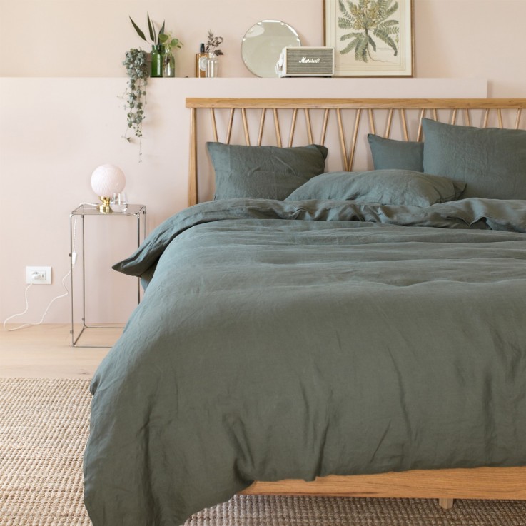 Housse de couette unie en lin, ROMARIN