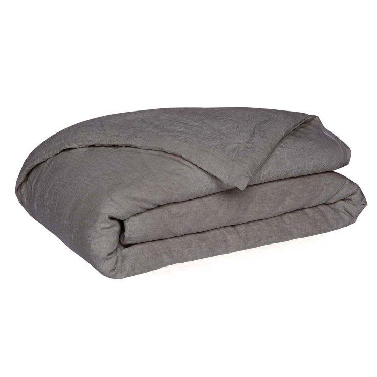 Housse de couette unie en lin, BASALTE