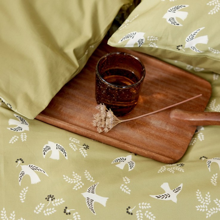 Housse de couette imprimée en percale de coton, LES BEAUX JOURS