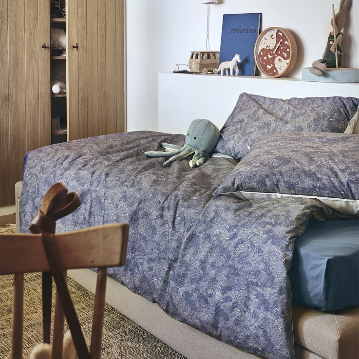 Housse de couette unie en percale de coton, EMBRUNS BASQUE