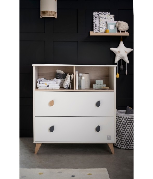 Commode 2 tiroirs 2 niches...