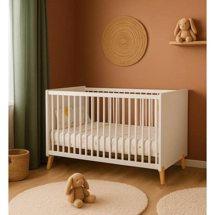 Lit évolutif Little Big Bed sur pieds en bois