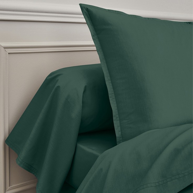 Parure de lit unie en percale de coton, taies carrées, PREMIÈRE
