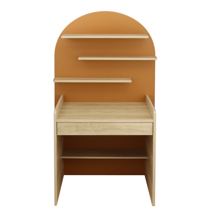 Bureau enfant - décor bois chêne sépia forme arche