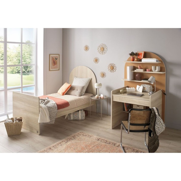 Bureau enfant - décor bois chêne sépia forme arche