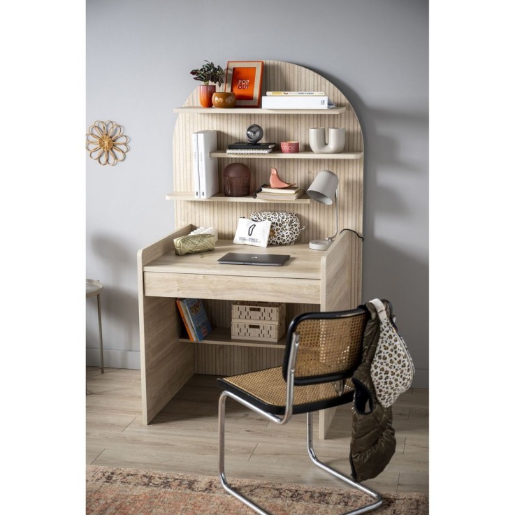 Bureau enfant - décor bois chêne sépia forme arche