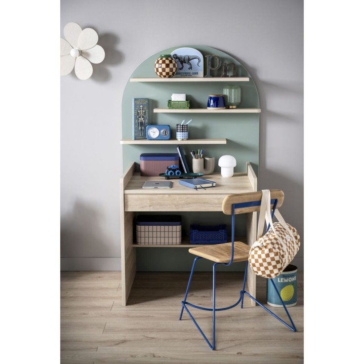 Bureau enfant - décor bois chêne sépia forme arche