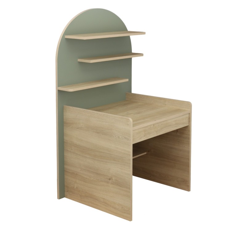 Bureau enfant - décor bois chêne sépia forme arche