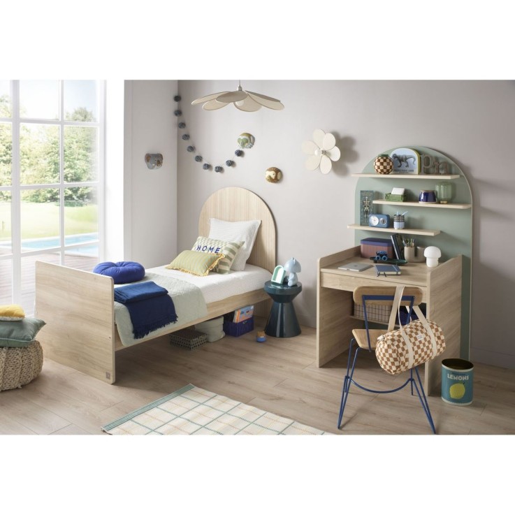 Bureau enfant - décor bois chêne sépia forme arche