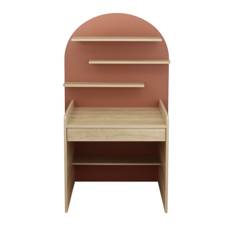 Bureau enfant - décor bois chêne sépia forme arche