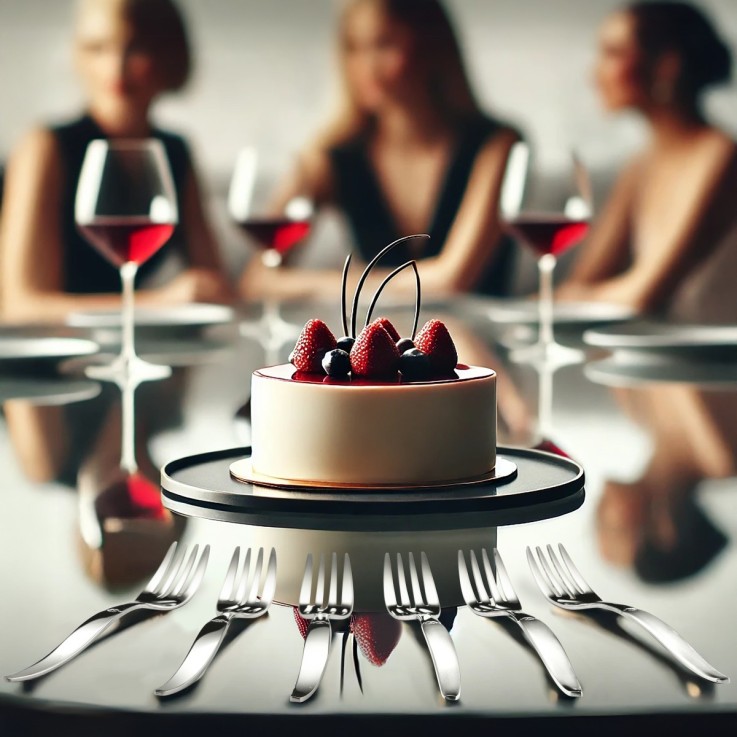 Set 6 fourchettes à gâteau Jet en inox