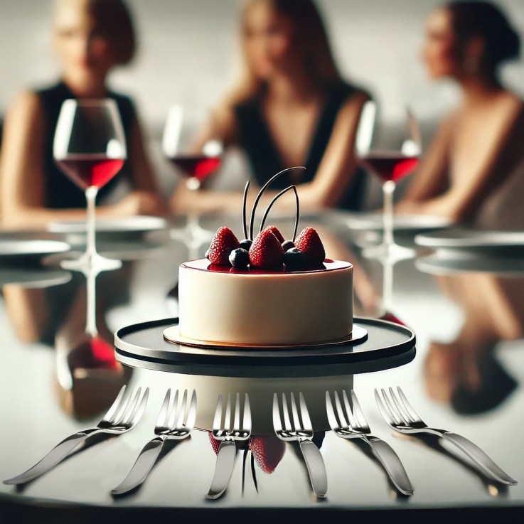 Set 6 fourchettes à gâteau Jet Sablé en inox