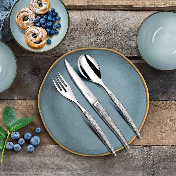 Ménagère 30 pièces table & steak Jet Textil en inox